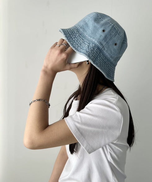 【newhattan】 ニューハッタン サイズ展開あり バケットハット ツイル デニム ユニセックス/buckethat | L5211001 | ライトインディゴブルー