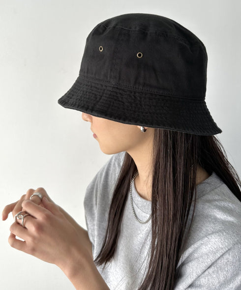 【newhattan】 ニューハッタン サイズ展開あり バケットハット ツイル デニム ユニセックス/buckethat | L5211001 | ブラック
