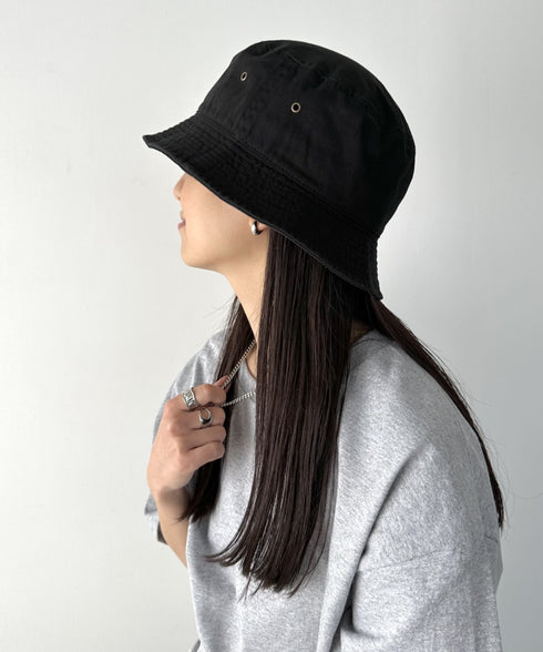 【newhattan】 ニューハッタン サイズ展開あり バケットハット ツイル デニム ユニセックス/buckethat | L5211001 | ブラック