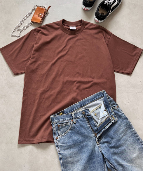 PRO CLUB(プロクラブ) /6.5オンス スーパーヘビーウェイト クルーネック 半袖Tシャツ Heavyweight Cotton Short Sleeve Crew Neck T-Shirt | M2212003 | ブラウン