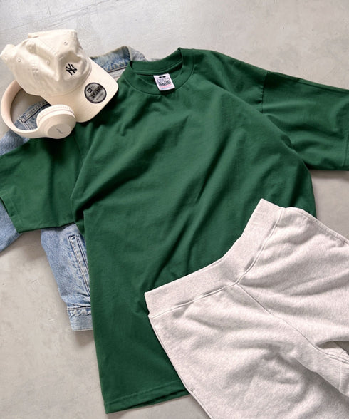 PRO CLUB(プロクラブ) /6.5オンス スーパーヘビーウェイト クルーネック 半袖Tシャツ Heavyweight Cotton Short Sleeve Crew Neck T-Shirt | M2212003 | ダークグリーン
