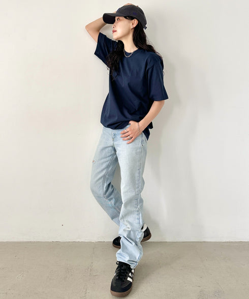 PRO CLUB(プロクラブ) /6.5オンス スーパーヘビーウェイト クルーネック 半袖Tシャツ Heavyweight Cotton Short Sleeve Crew Neck T-Shirt | M2212003 | ネイビー