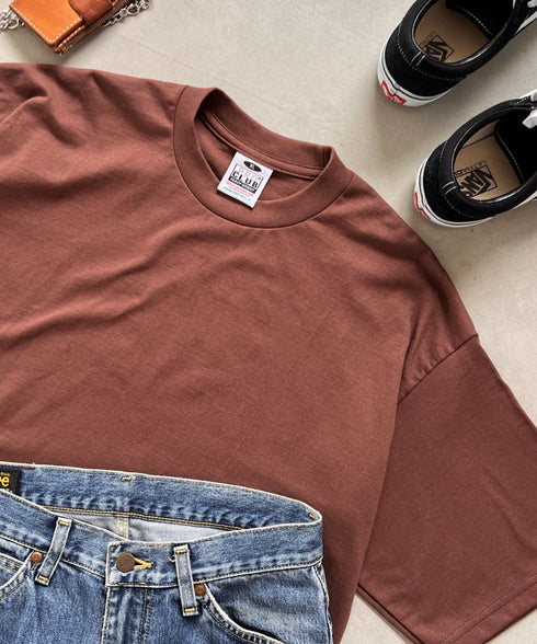 PRO CLUB(プロクラブ) /6.5オンス スーパーヘビーウェイト クルーネック 半袖Tシャツ Heavyweight Cotton Short Sleeve Crew Neck T-Shirt | M2212003 | ブラウン