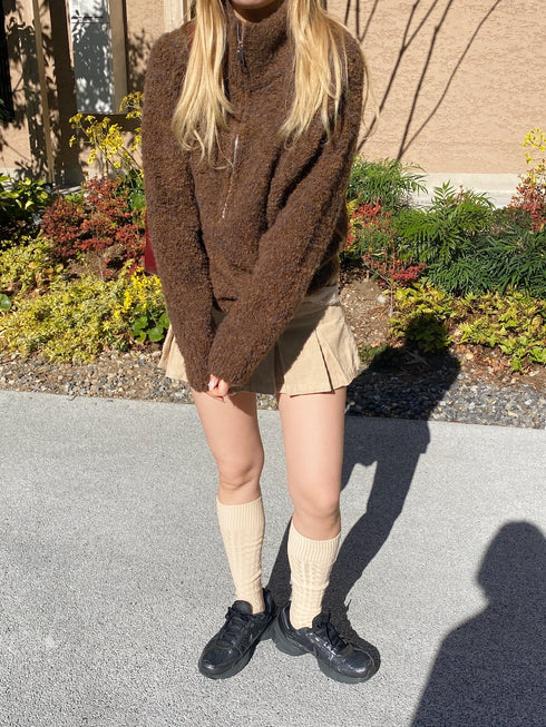 ハーフジップもこもこBIGニット | SL2244613 | ブラウン