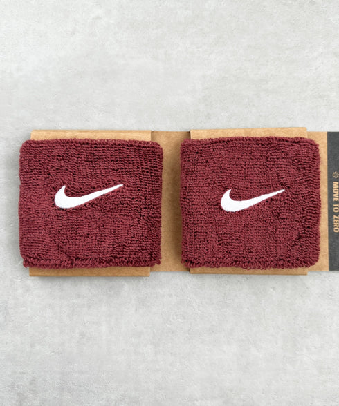 NIKE(ナイキ)/2個セット スウッシュ 刺繍 無地 リストバンド 2パック | IL4212001 | バーガンディー