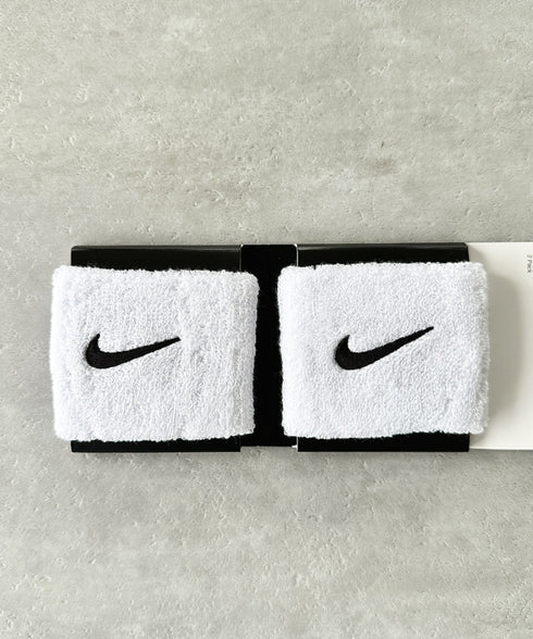NIKE(ナイキ)/2個セット スウッシュ 刺繍 無地 リストバンド 2パック | IL4212001 | ホワイト