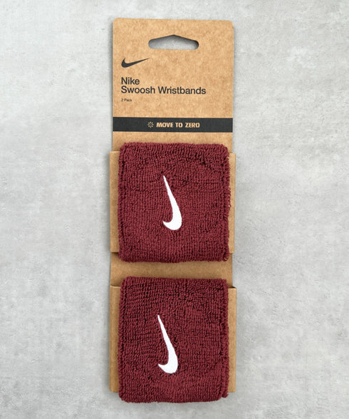 NIKE(ナイキ)/2個セット スウッシュ 刺繍 無地 リストバンド 2パック | IL4212001 | バーガンディー