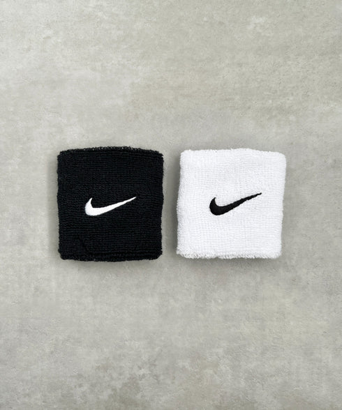 NIKE(ナイキ)/2個セット スウッシュ 刺繍 無地 リストバンド 2パック | IL4212001 | ホワイト×ブラック