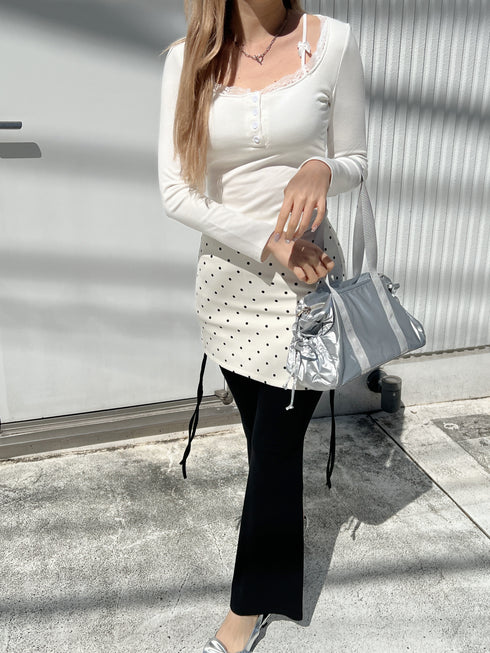 パッド付きリボンレーストップス | SL2251646 | ホワイト