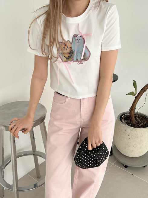 キャットリボンTシャツ | SL2252606 | ホワイト