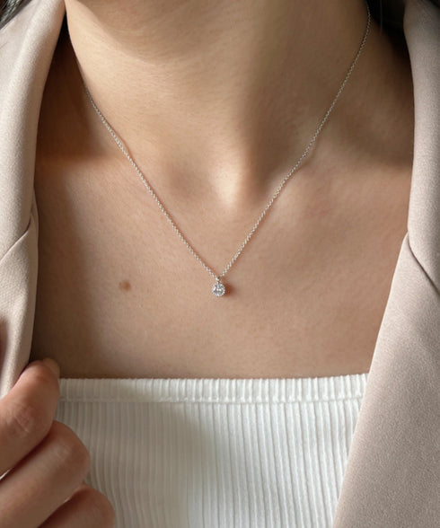 一粒ビジューネックレス | IS4233286 | シルバー