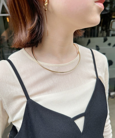 シンプルメタルチョーカーネックレス/ネックカフ | IS42410223 | ゴールド