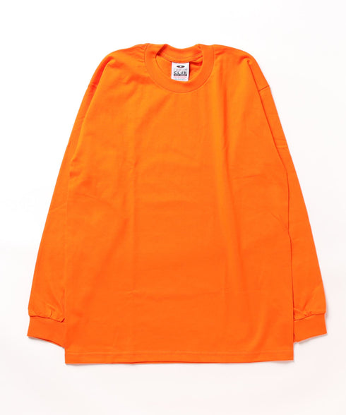 PRO CLUB(プロクラブ) / 6.5オンス スーパーヘビーウェイト クルーネック 長袖 無地 ロンT / Heavyweight Cotton Long Crew Neck T-Shirt | IM2213016 | オレンジ