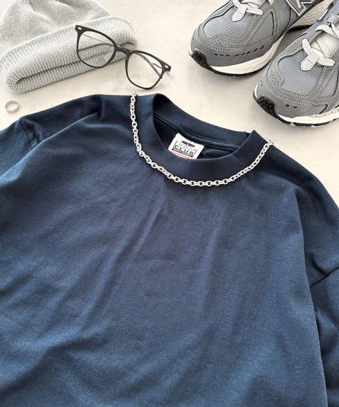 PRO CLUB(プロクラブ) / 6.5オンス スーパーヘビーウェイト クルーネック 長袖 無地 ロンT / Heavyweight Cotton Long Crew Neck T-Shirt | IM2213016 | ネイビー