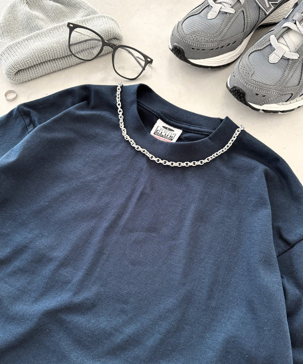 PRO CLUB(プロクラブ) / 6.5オンス スーパーヘビーウェイト クルーネック 長袖 無地 ロンT / Heavyweight Cotton Long Crew Neck T-Shirt | IM2213016 | ネイビー