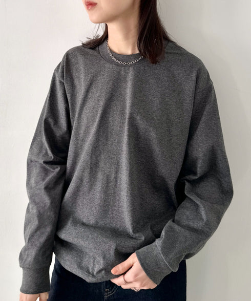 PRO CLUB(プロクラブ) / 6.5オンス スーパーヘビーウェイト クルーネック 長袖 無地 ロンT / Heavyweight Cotton Long Crew Neck T-Shirt | IM2213016 | チャコールグレー
