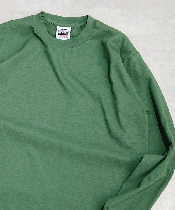 PRO CLUB(プロクラブ) / 6.5オンス スーパーヘビーウェイト クルーネック 長袖 無地 ロンT / Heavyweight Cotton Long Crew Neck T-Shirt | IM2213016 | ダークグリーン