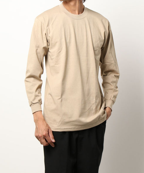 PRO CLUB(プロクラブ) / 6.5オンス スーパーヘビーウェイト クルーネック 長袖 無地 ロンT / Heavyweight Cotton Long Crew Neck T-Shirt | IM2213016 | ベージュ
