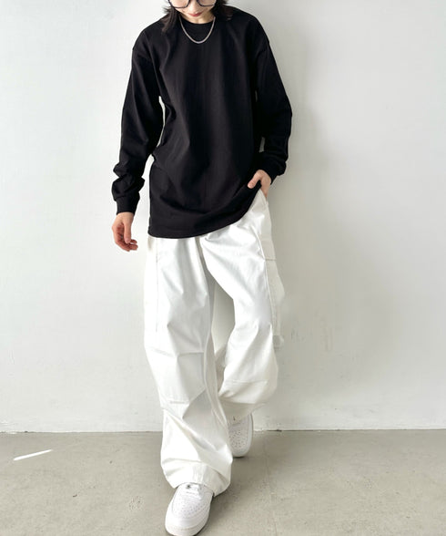 PRO CLUB(プロクラブ) / 6.5オンス スーパーヘビーウェイト クルーネック 長袖 無地 ロンT / Heavyweight Cotton Long Crew Neck T-Shirt | IM2213016 | ブラック