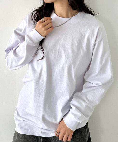 PRO CLUB(プロクラブ) / 6.5オンス スーパーヘビーウェイト クルーネック 長袖 無地 ロンT / Heavyweight Cotton Long Crew Neck T-Shirt | IM2213016 | ホワイト