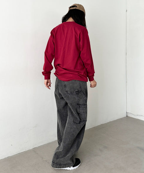 PRO CLUB(プロクラブ) / 6.5オンス スーパーヘビーウェイト クルーネック 長袖 無地 ロンT / Heavyweight Cotton Long Crew Neck T-Shirt | IM2213016 | バーガンディー