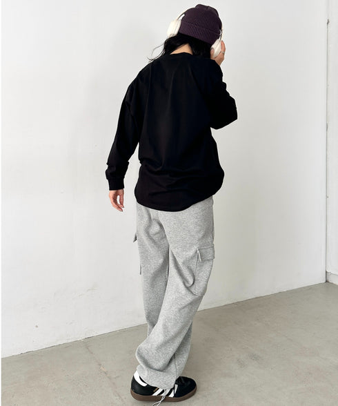 PRO CLUB(プロクラブ) / 6.5オンス スーパーヘビーウェイト クルーネック 長袖 無地 ロンT / Heavyweight Cotton Long Crew Neck T-Shirt | IM2213016 | ブラック