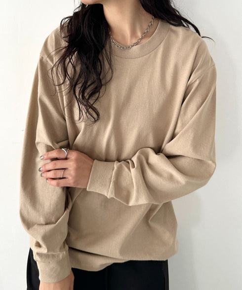 PRO CLUB(プロクラブ) / 6.5オンス スーパーヘビーウェイト クルーネック 長袖 無地 ロンT / Heavyweight Cotton Long Crew Neck T-Shirt | IM2213016 | ベージュ