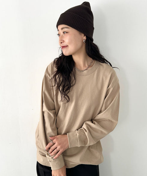 PRO CLUB(プロクラブ) / 6.5オンス スーパーヘビーウェイト クルーネック 長袖 無地 ロンT / Heavyweight Cotton Long Crew Neck T-Shirt | IM2213016 | ベージュ