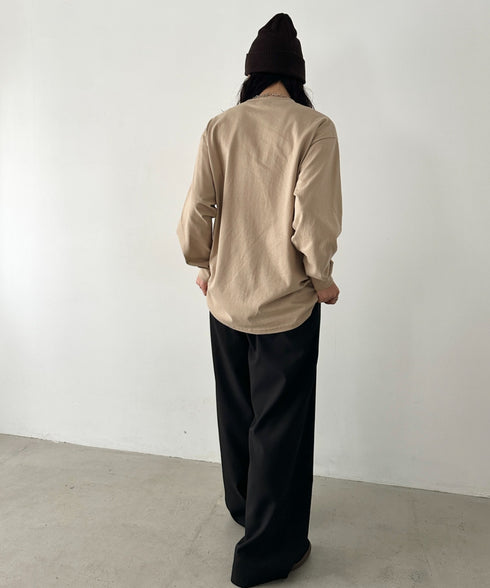 PRO CLUB(プロクラブ) / 6.5オンス スーパーヘビーウェイト クルーネック 長袖 無地 ロンT / Heavyweight Cotton Long Crew Neck T-Shirt | IM2213016 | ベージュ