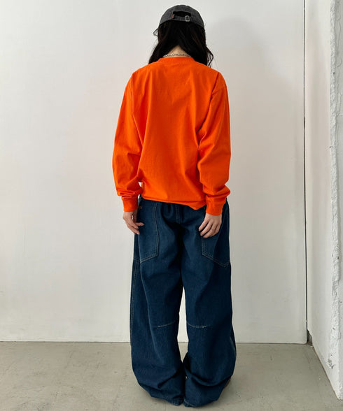 PRO CLUB(プロクラブ) / 6.5オンス スーパーヘビーウェイト クルーネック 長袖 無地 ロンT / Heavyweight Cotton Long Crew Neck T-Shirt | IM2213016 | オレンジ