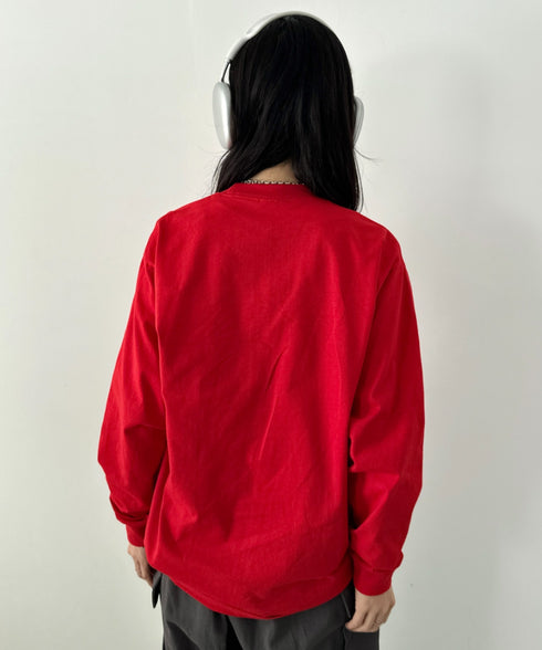 PRO CLUB(プロクラブ) / 6.5オンス スーパーヘビーウェイト クルーネック 長袖 無地 ロンT / Heavyweight Cotton Long Crew Neck T-Shirt | IM2213016 | レッド