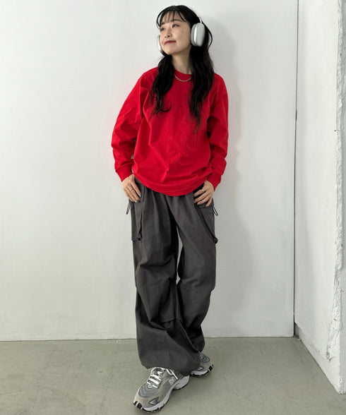 PRO CLUB(プロクラブ) / 6.5オンス スーパーヘビーウェイト クルーネック 長袖 無地 ロンT / Heavyweight Cotton Long Crew Neck T-Shirt | IM2213016 | レッド