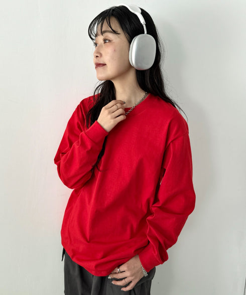 PRO CLUB(プロクラブ) / 6.5オンス スーパーヘビーウェイト クルーネック 長袖 無地 ロンT / Heavyweight Cotton Long Crew Neck T-Shirt | IM2213016 | レッド