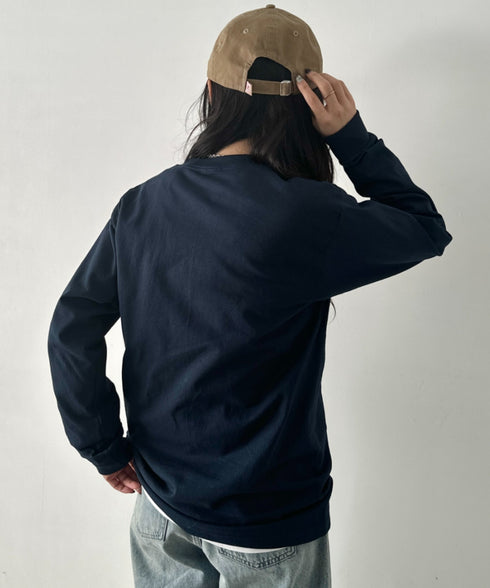 PRO CLUB(プロクラブ) / 6.5オンス スーパーヘビーウェイト クルーネック 長袖 無地 ロンT / Heavyweight Cotton Long Crew Neck T-Shirt | IM2213016 | ネイビー