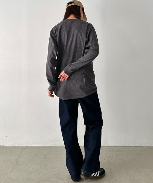 PRO CLUB(プロクラブ) / 6.5オンス スーパーヘビーウェイト クルーネック 長袖 無地 ロンT / Heavyweight Cotton Long Crew Neck T-Shirt | IM2213016 | チャコールグレー