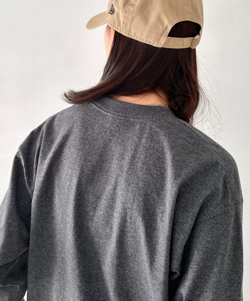 PRO CLUB(プロクラブ) / 6.5オンス スーパーヘビーウェイト クルーネック 長袖 無地 ロンT / Heavyweight Cotton Long Crew Neck T-Shirt | IM2213016 | チャコールグレー