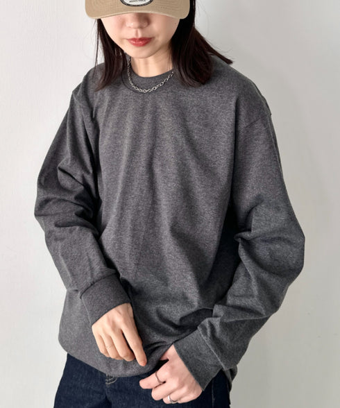 PRO CLUB(プロクラブ) / 6.5オンス スーパーヘビーウェイト クルーネック 長袖 無地 ロンT / Heavyweight Cotton Long Crew Neck T-Shirt | IM2213016 | チャコールグレー