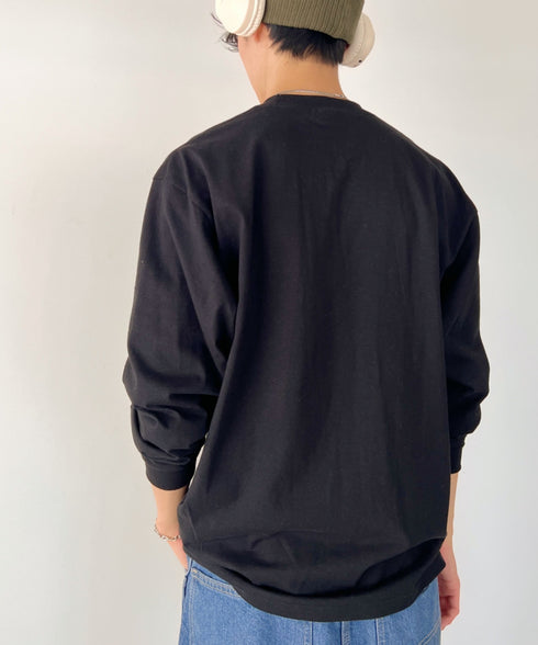 PRO CLUB(プロクラブ) / 6.5オンス スーパーヘビーウェイト クルーネック 長袖 無地 ロンT / Heavyweight Cotton Long Crew Neck T-Shirt | IM2213016 | ブラック