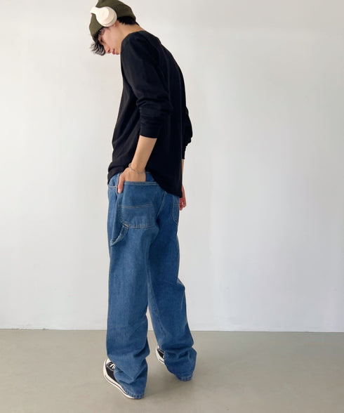 PRO CLUB(プロクラブ) / 6.5オンス スーパーヘビーウェイト クルーネック 長袖 無地 ロンT / Heavyweight Cotton Long Crew Neck T-Shirt | IM2213016 | ブラック