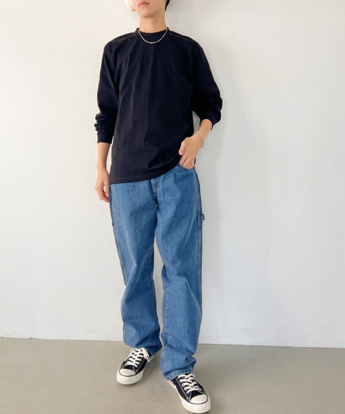 PRO CLUB(プロクラブ) / 6.5オンス スーパーヘビーウェイト クルーネック 長袖 無地 ロンT / Heavyweight Cotton Long Crew Neck T-Shirt | IM2213016 | ブラック