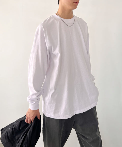 PRO CLUB(プロクラブ) / 6.5オンス スーパーヘビーウェイト クルーネック 長袖 無地 ロンT / Heavyweight Cotton Long Crew Neck T-Shirt | IM2213016 | ホワイト