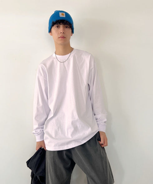 PRO CLUB(プロクラブ) / 6.5オンス スーパーヘビーウェイト クルーネック 長袖 無地 ロンT / Heavyweight Cotton Long Crew Neck T-Shirt | IM2213016 | ホワイト