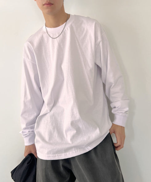 PRO CLUB(プロクラブ) / 6.5オンス スーパーヘビーウェイト クルーネック 長袖 無地 ロンT / Heavyweight Cotton Long Crew Neck T-Shirt | IM2213016 | ホワイト
