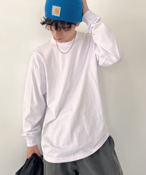 PRO CLUB(プロクラブ) / 6.5オンス スーパーヘビーウェイト クルーネック 長袖 無地 ロンT / Heavyweight Cotton Long Crew Neck T-Shirt | IM2213016 | ホワイト