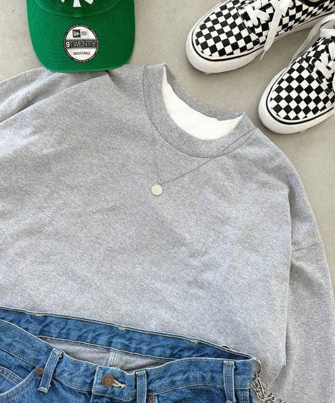 PRO CLUB(プロクラブ) / 6.5オンス スーパーヘビーウェイト クルーネック 長袖 無地 ロンT / Heavyweight Cotton Long Crew Neck T-Shirt | IM2213016 | グレー