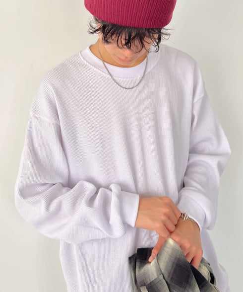 PRO CLUB (プロクラブ) / ヘビーウェイト サーマル ワッフル ロンT 8.1オンス / Heavyweight Cotton Long Sleeve Thermal Top | IM2213017 | ホワイト