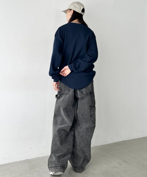 PRO CLUB (プロクラブ) / ヘビーウェイト サーマル ワッフル ロンT 8.1オンス / Heavyweight Cotton Long Sleeve Thermal Top | IM2213017 | ネイビー