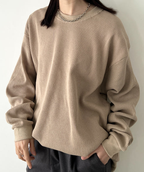 PRO CLUB (プロクラブ) / ヘビーウェイト サーマル ワッフル ロンT 8.1オンス / Heavyweight Cotton Long Sleeve Thermal Top | IM2213017 | ベージュ