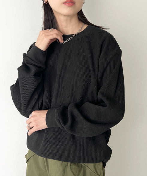 PRO CLUB (プロクラブ) / ヘビーウェイト サーマル ワッフル ロンT 8.1オンス / Heavyweight Cotton Long Sleeve Thermal Top | IM2213017 | ブラック