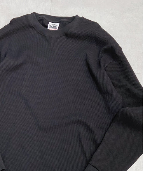 PRO CLUB (プロクラブ) / ヘビーウェイト サーマル ワッフル ロンT 8.1オンス / Heavyweight Cotton Long Sleeve Thermal Top | IM2213017 | ブラック